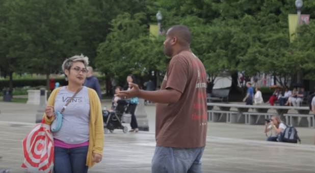 Street evangelism in downtown Chicago