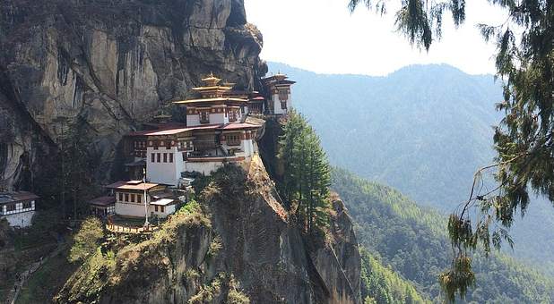 "Tiger Nest," a monastery in Bhutan