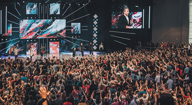 Jentezen Franklin preaches at Free Chapel's main campus in Gainesville, Georgia.